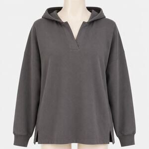 American Holic Charcoal Gray Hooded Sweatshirt Womens L XL Fleece Pullover Japan